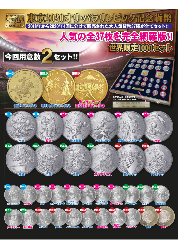 東京2020オリンピック・パラリンピック記念貨幣全37種完全網羅 豪華 
